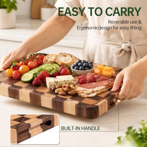 1.4" Checkered Cutting Boards for Kitchen (1.4" THICK / 16"L x 11"W x 1.4"T)
