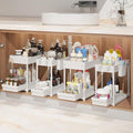 4-Pack 2-Tier Under Sink Organizer with Pull Out Drawers (White / 14.8 Inch)