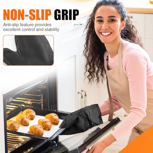 Silicone Oven Mitts (Dark Black)