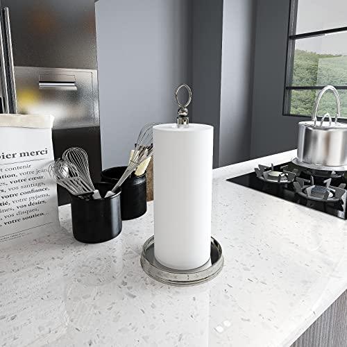 Paper Towel Holder Countertop Standing Paper Roll Holder (Brushed Nickel)