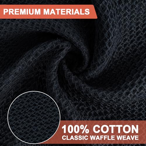 Kitchen Towels 6 (Black / 12 x 12 - 6 Pack)