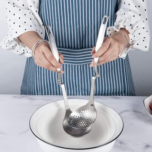 Hot Pot Ladle Set Slotted Spoons for Cooking SUS304 Stainless Steel Soup Ladles for Serving