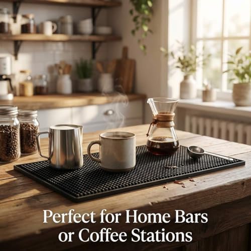 12"x6" Black Rubber Bar Mat