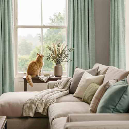 Sage Green 100% Blackout Curtains 108 Inch Long for Dining Room (Sage Green / 52"W x 108"L (Pack of 2))