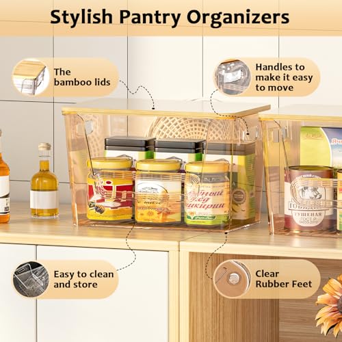 2 Set Pantry Organizers and Storage (Amber / 2pack)