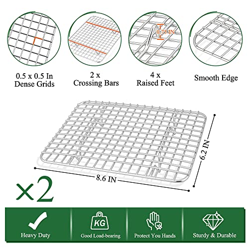 9 Inch Toaster Oven Pan Tray with Wire Rack (9 Inch)