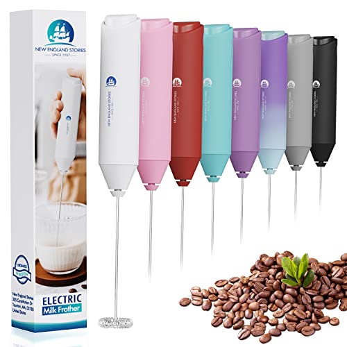 Powerful Milk Frother Handheld Foam Maker (No Stand / White)
