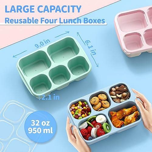 Bento Box Adult Lunch Box (Wheat(Green/Blue/Pink/Beige))