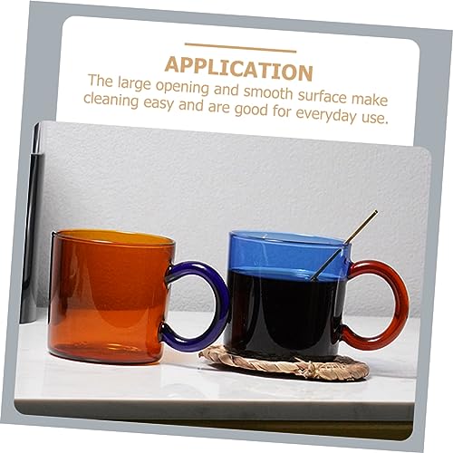 Amber Glass Drinking Cup 250ml Wide Mouth Multi Purpose (Multicolor)