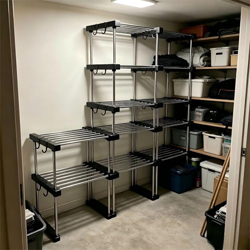 Expandable Under Sink Organizer (2 Pack / Black)
