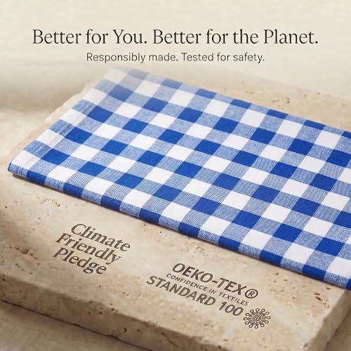 Kitchen Towels Cotton Dish Towels 20”x30” (20" x 30" (Set of 6) / 016 Blue/White - Check)