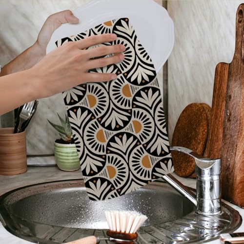 Abstract Boho Floral Kitchen Towels (Sunrise / Casual)