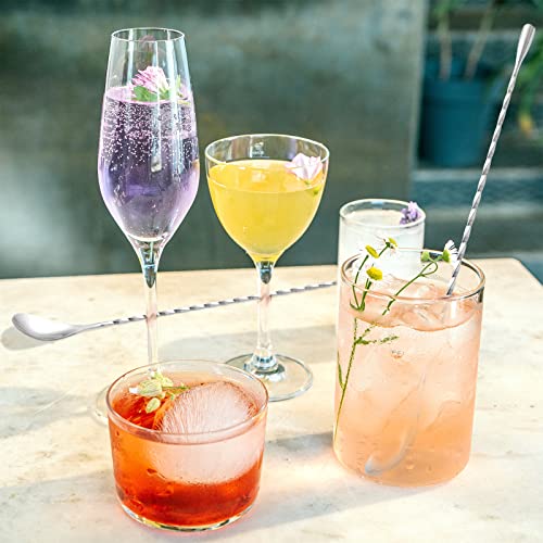 Bar Spoon Cocktail Mixing Stirrers (12"-Drop Shape-2PCS / Silver)