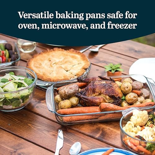 Baker’s Basics 5 Piece Glass Baking Dish Set with 1 Lid (Basic - 5pc Mixed Set)