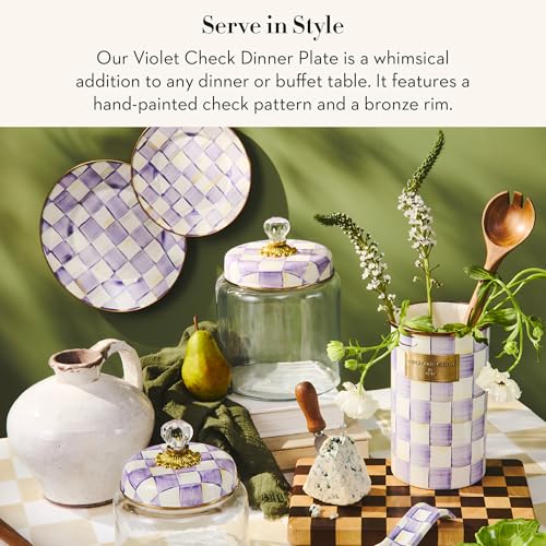 Enamel Dinner Plate (Violet Check / 1 Plate)