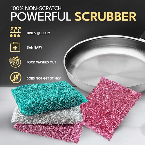 Dish Sponges for Kitchen (Splendid Scrub Sponge 3pk)