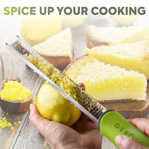 Stainless Steel Cheese Grater & Lemon Zester w (Green)
