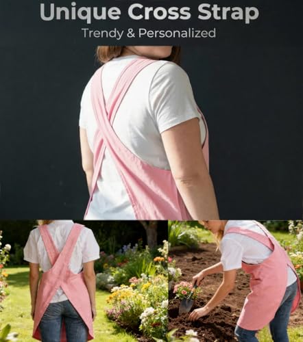 Soft Cotton Linen Cross Back Pull (Pink+black)
