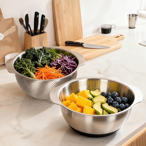 304 Stainless Steel Colander (5QT+5QT)