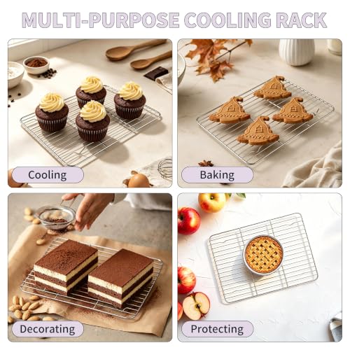 Stainless Steel Toaster Oven Pan with Rack Set (10.5'' x 8'' x 1'')