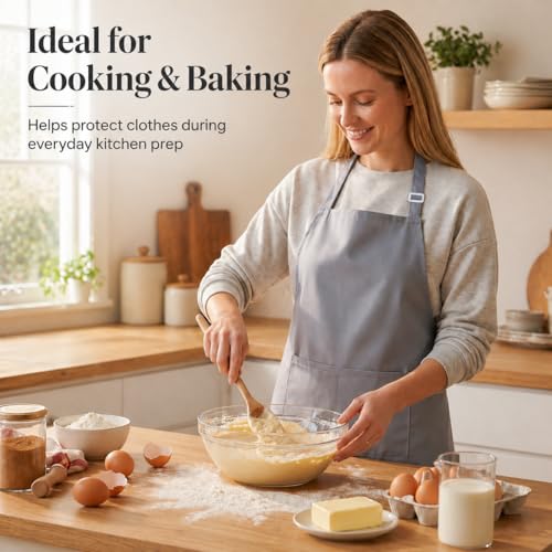 2 Pack Waterproof Kitchen Aprons with 2 Pockets