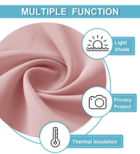 Short Peach Pink Blackout Curtains for Small Bedroom Window Cafe (Peach Blush / 42"W x 36"L (Pack of 2))