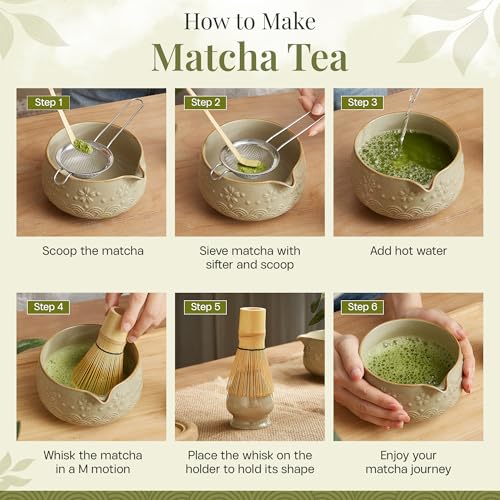 Matcha Whisk Set 9pcs (Mottled Green)