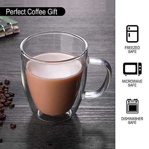 Glass Coffee Mug Double (16 Oz Bamboo Lid)