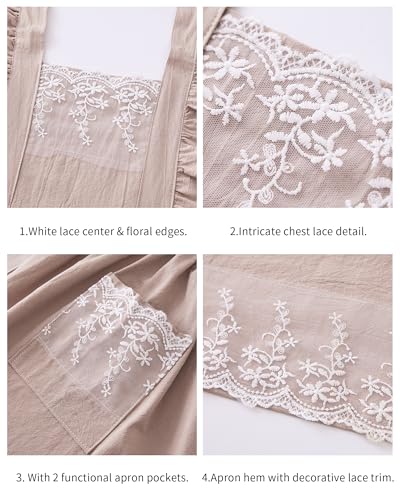 Vintage Aprons for Women (Beige)