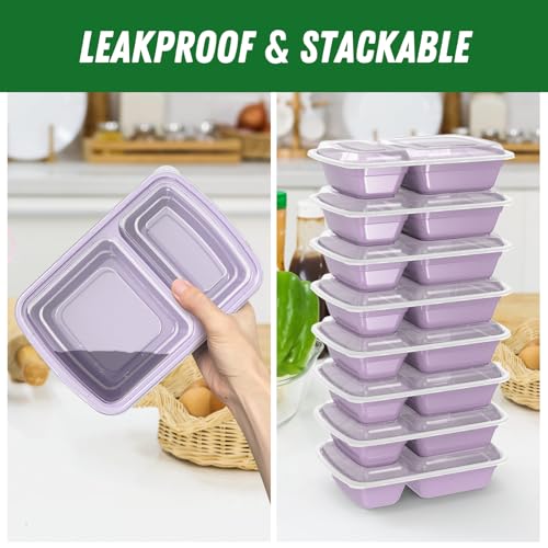 50 Pack 28 oz Meal Prep Containers with Lids 2 (Lilac)