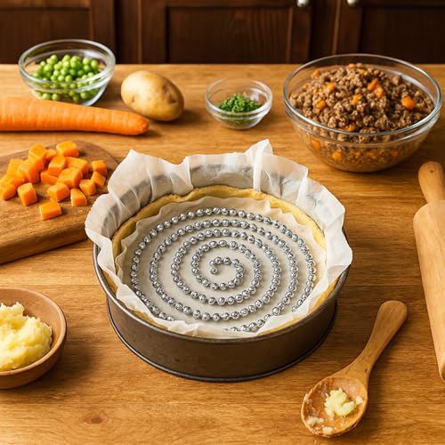 Pie Weights Stainless Steel Stoneware Beads for Blind Baking (6-Ft, Single Chain)