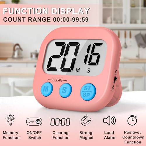 Classroom Timer for Kids Teachers 2 Pack Digital Timers White Pink (White & Pink)