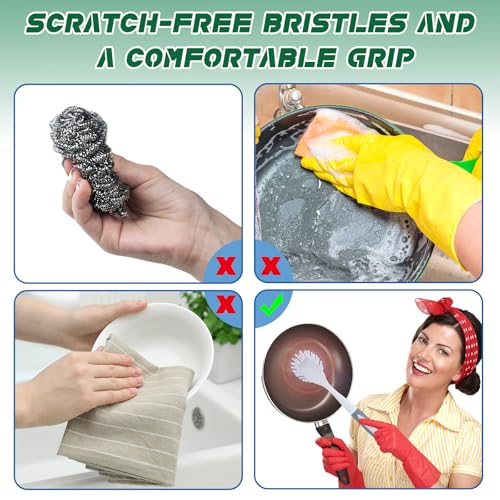 30 Pcs Kitchen Scrub Dish Brush Bulk (Gray and White)