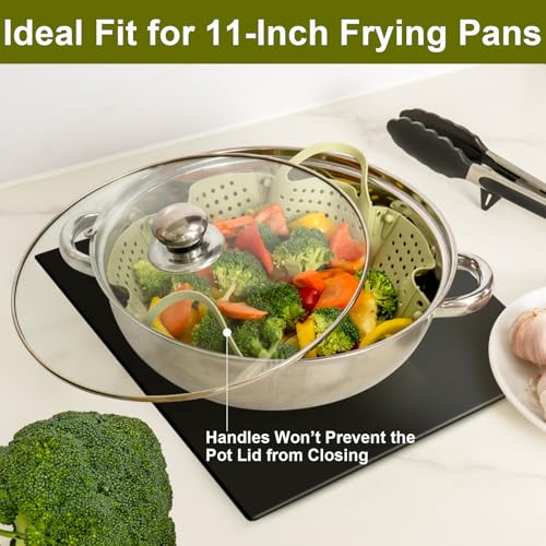 Large Collapsible Silicone Steamer Basket (Green)
