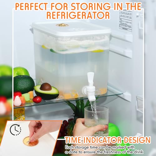 1 Pack Drink Dispenser for Fridge with Spigot (2 Gallon)