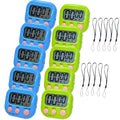 2 Pack Small Digital Kitchen Timer Magnetic Back and On (Blue+green)