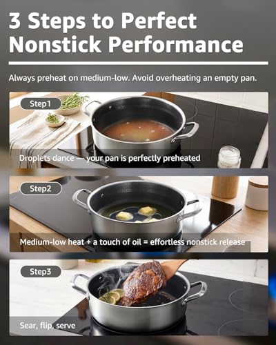 7 QT Saute Pan with Lid & 12'' Frying Pan Set (7 QT + 12 Inch)