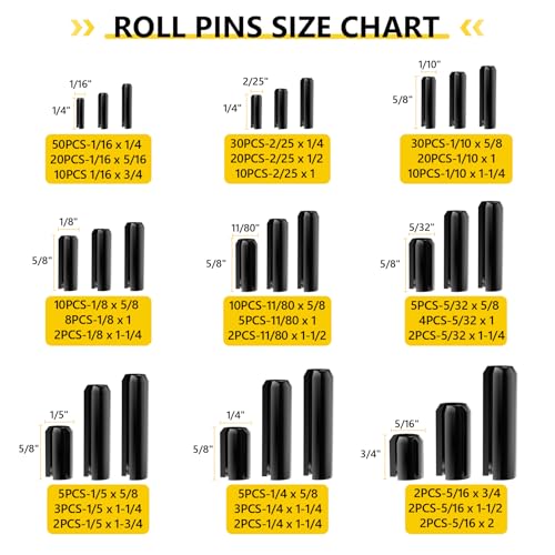 274 PCS SAE Roll Pins (274 SAE Roll Pins)
