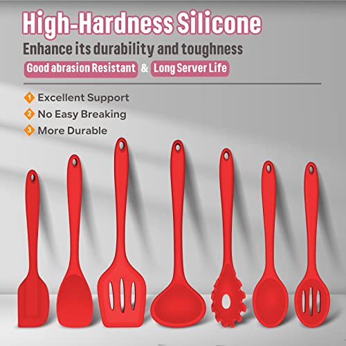 Silicone Cooking Utensils Set (7 Pieces / Red)