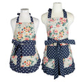Kitchen Aprons with Pockets for Mother and Daughter (Floral Quarry Bloom)