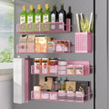 Magnetic Spice Rack for Refrigerator (Pink / 6 Pack)