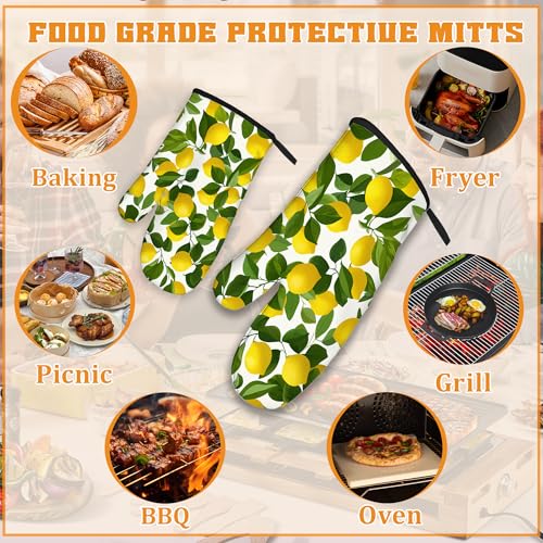 Lemon Oven Mitts and Pot Holders Set (Lemon)