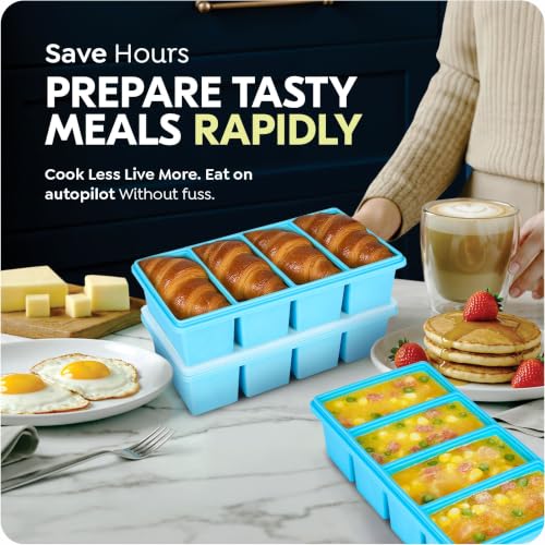 1 cup Silicone Freezer Trays with Lids (Blue)
