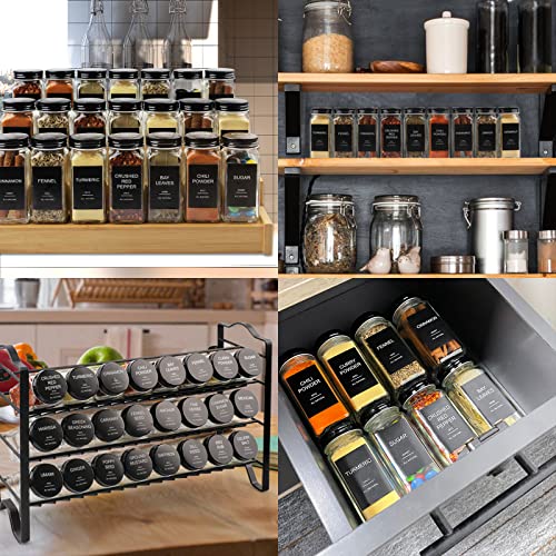 24 Pcs Glass Spice Jars with 398 Labels
