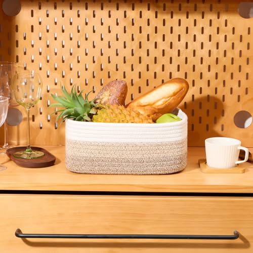Small Storage Baskets for Organizing (3pcs-L11.5xW7.5xH4.7" / Gradient Brown)