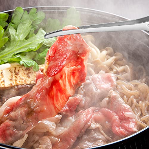 4 Pieces Korean and Japanese BBQ Tongs Non Slip Cooking Utensils Stainless Steel Tongs for Serving Food (Silver)
