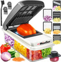 Mueller Vegetable Chopper Mandoline Slicer (White Sand/Grey / 6 blades)