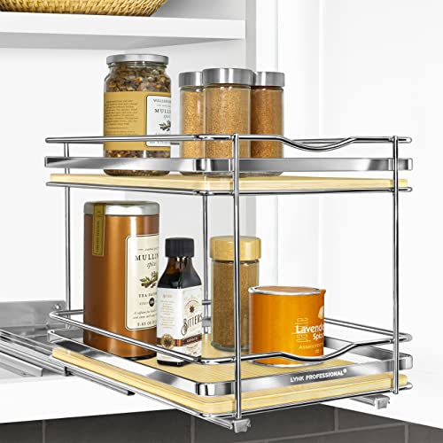 lite™ Pull Out Spice Organization for Cabinets (Wood / 8-1/4" - 2 Tier)