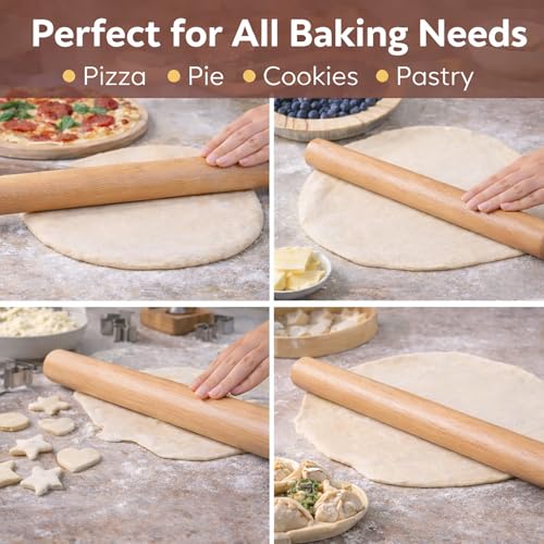 17 Inch French Rolling Pin (European Beech Wood / 17")
