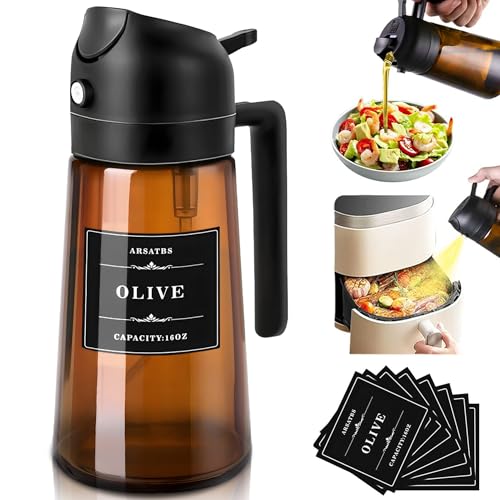 16oz 470ml Olive Oil Sprayer for Cooking (1PC Brown)